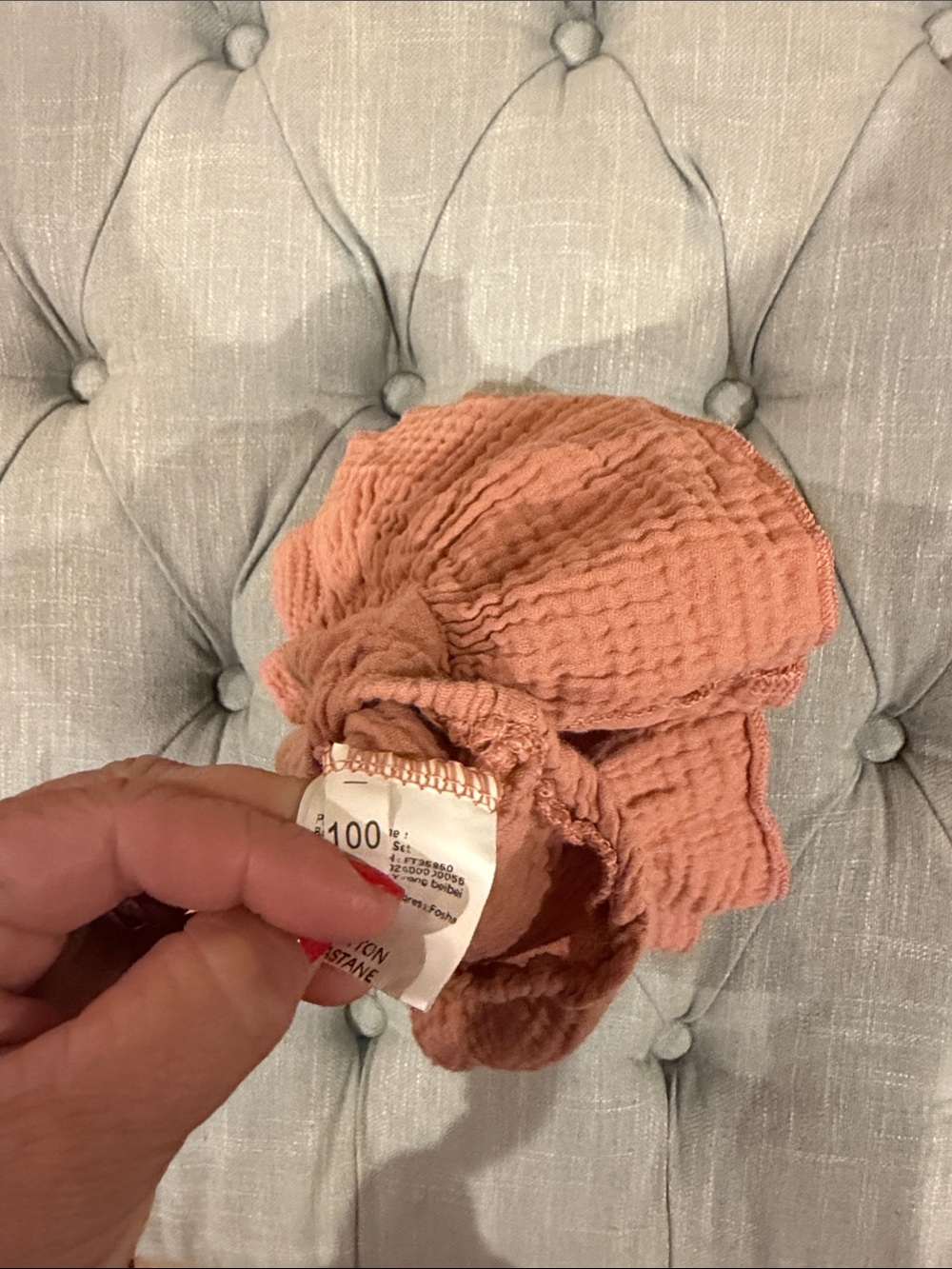 Rust Ruffled Gauze Baby Romper - Picture 4 of 4